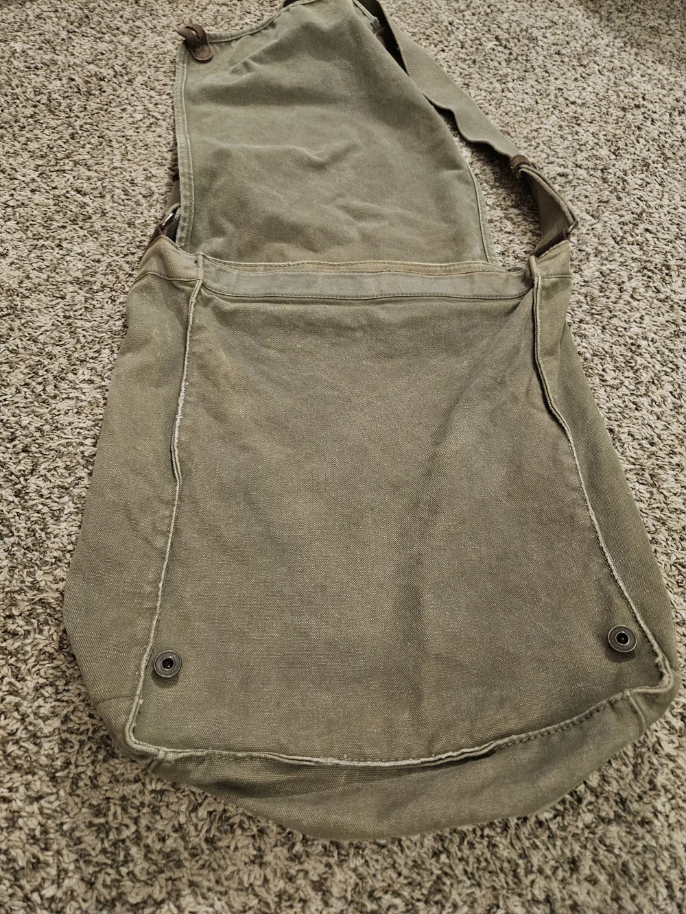 Vinatge Old Navy Olive Green Utility Canvas Satchel